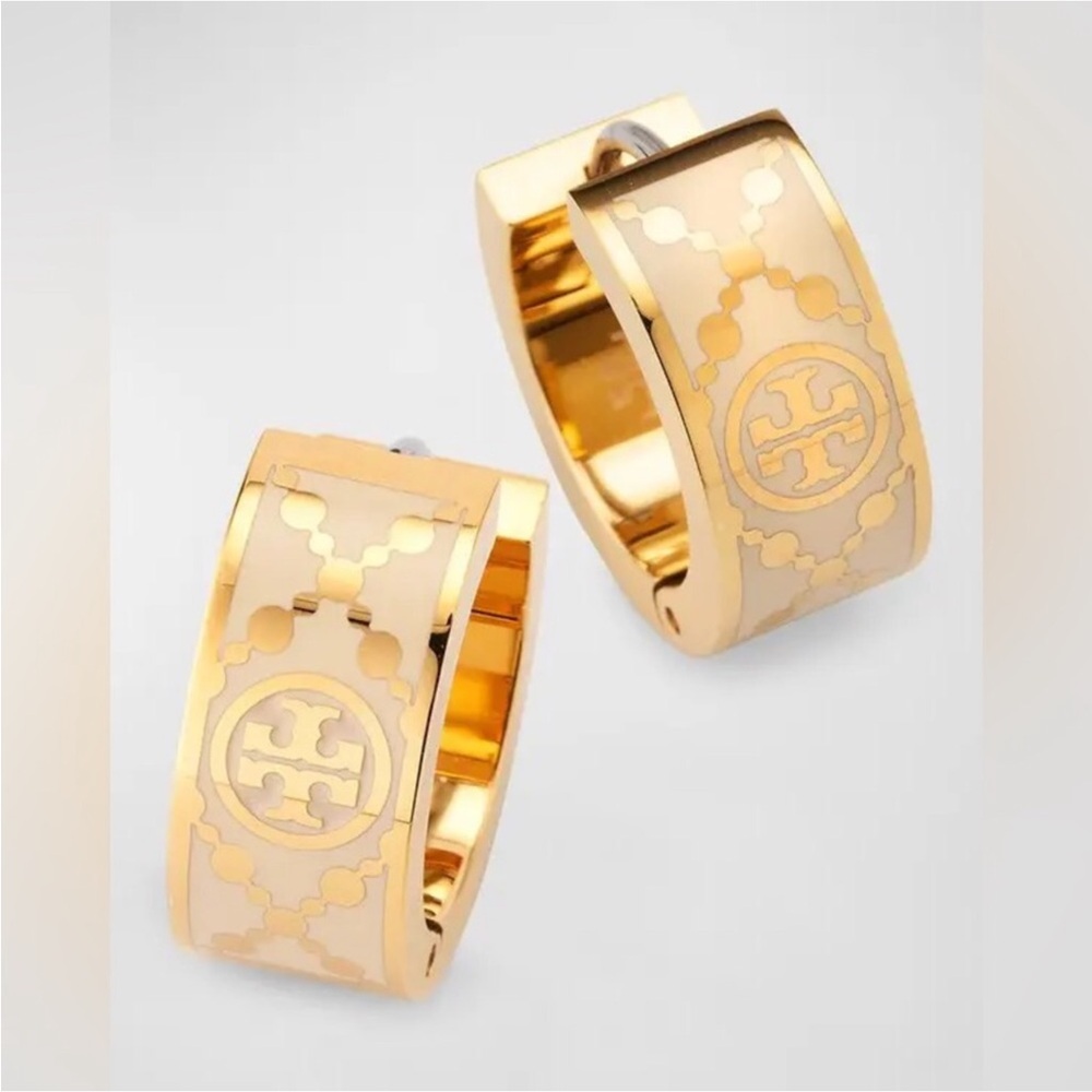 NWOT Tory Burch Small T Monogram Hoop Earring